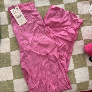 NWT Zara Linen Pink Pants